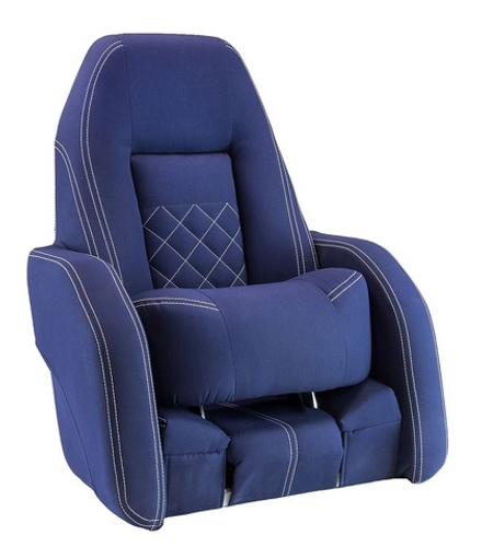 Кресло ROYALITA мягкое, подставка, обивка ткань Markilux темно-синяя