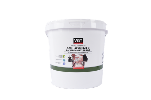 КРАСКА VGT Д/НАРУЖНЫХ И ВНУТР РАБОТ ВДАК-1180 25КГ