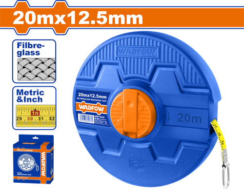 Лента измерительная фибергласовая 20 м х 12,5 мм (10/40) WADFOW WMT2520