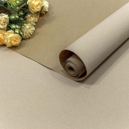 Упаковочная бумага, Крафт 70гр (0,7*10 м) Экошик, Белый, 1 шт.