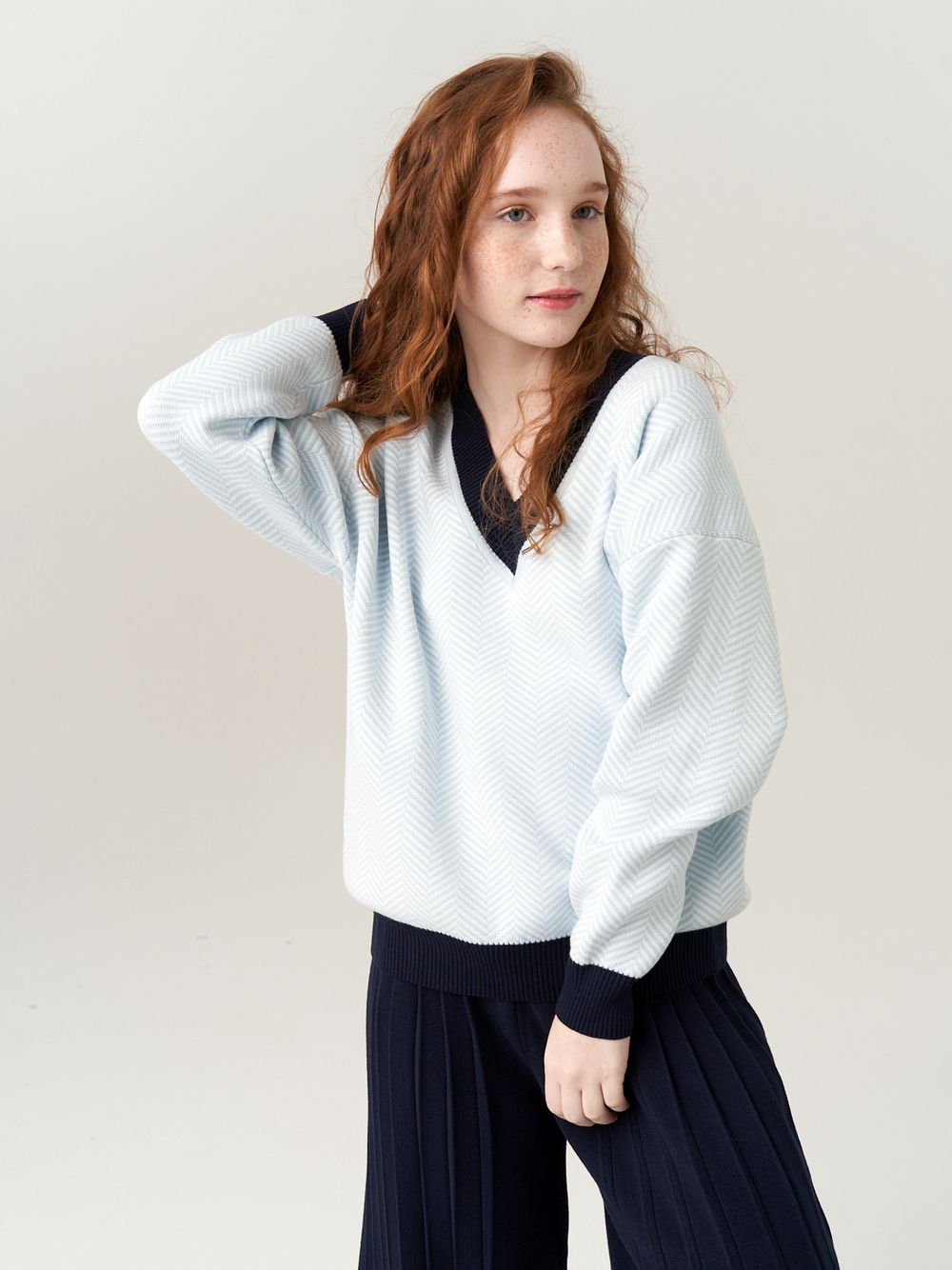 Джемпер для девочки AT954 небесно-голубой