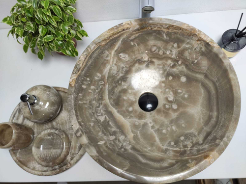 Раковина из оникса Bowl Grey Medium TinLip BO-60972 45*45*17