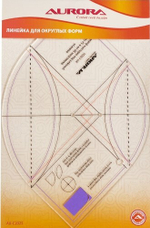 Линейка для пэчворка Aurora для округлых форм диаметром 20 см 25,4см