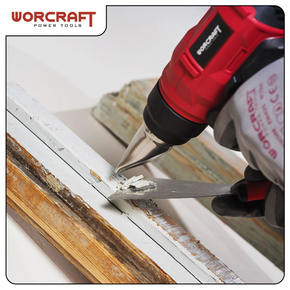 WORCRAFT Фен строительный аккумуляторный 400Вт, 200л/мин.