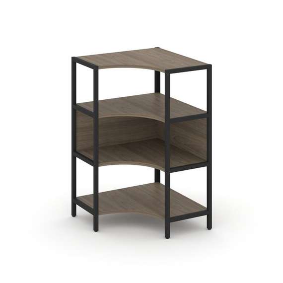 Shelf System Односекционный угловой стеллаж трехярусный SN.STMU-311 Вяз Благородный/Металл Черный 81