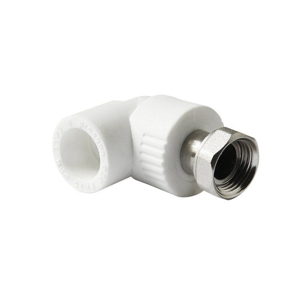Угольник комбинированный ПП 32-1 1/4'' PN 25, с накидной гайкой, белый, Pro Aqua PA29219