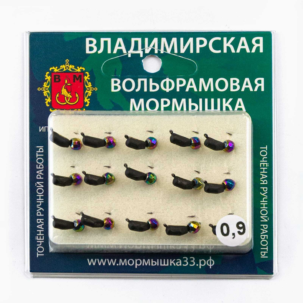 Мормышка Владимирская 375 "Гвоздик с кристаллом хамелеон", с коронкой, 3мм, 0.8гр (15шт/уп)