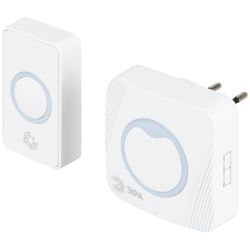 Звонок дверной ЭРА POLYCOLOR C101 беспроводной RGB подсветка от сети белый 36 мелодий