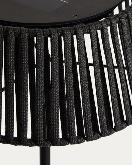 Уличный торшер Aldet на солнечных батареях черный, диаметр 46 см