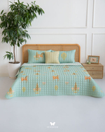 Комплект стеганного покрывала и 3 наволочек Soufiyan Navy Blue Hermodr 130220321 Иран