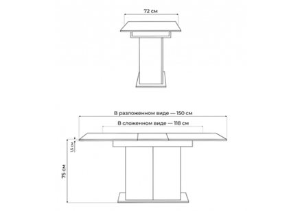 Стол деревянный Woodville Carla белый, цемент светлый