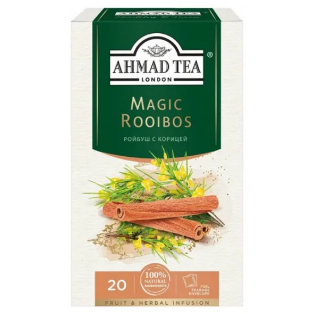 Чай черный Ahmad Tea Ройбуш с корицей 20 пакетиков