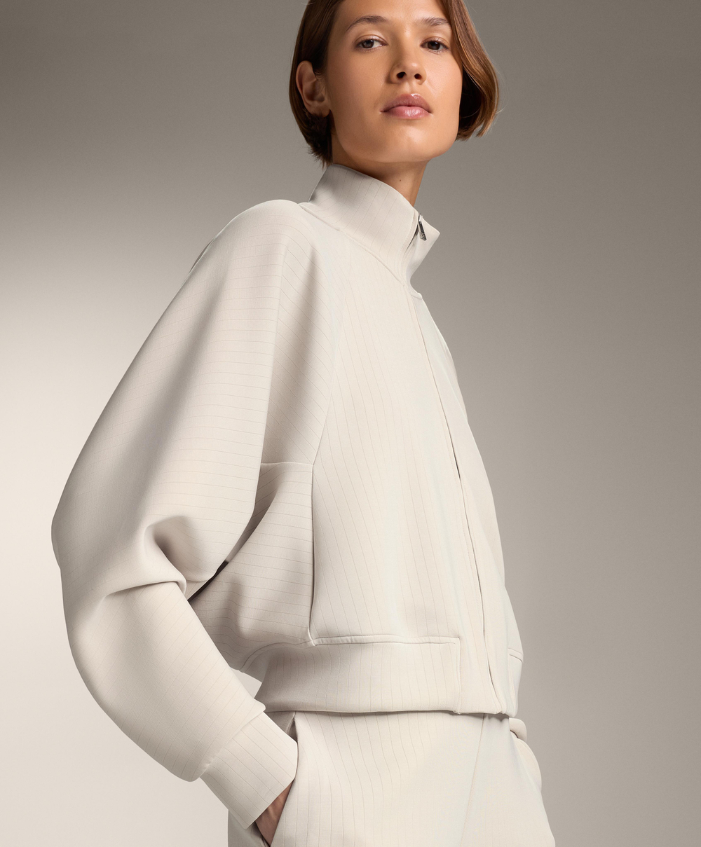 Oysho Толстовка с высоким воротником, экрю