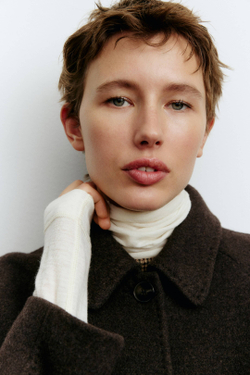 H&M Пальто из смесовой шерсти, темно-коричневый