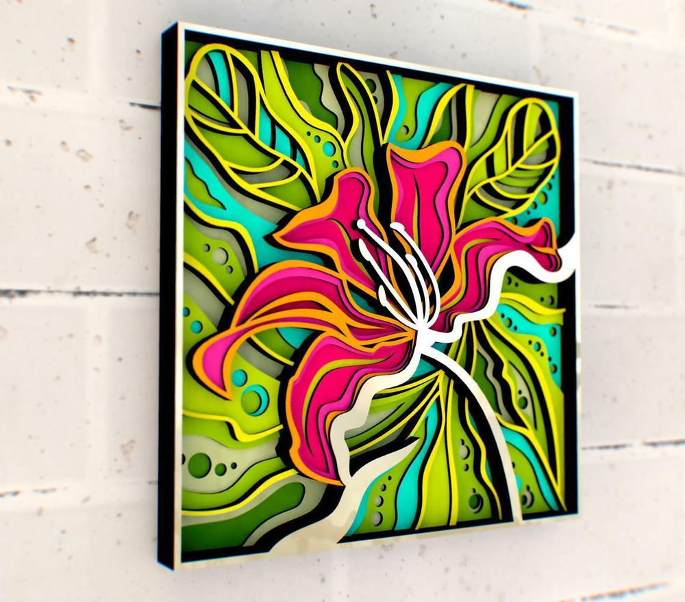 Экзотический цветок от SamCraft - сборные объемные 3D картины из дерева своими руками