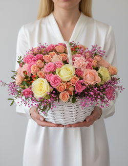 Корзина с цветами Цветочный сад