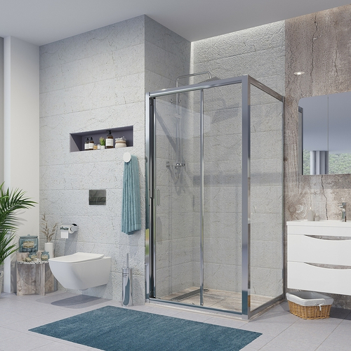 Душевой уголок Niagara Nova 110х100 NG-62-11A-A100 профиль Хром стекло прозрачное