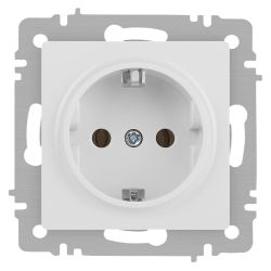 Розетка Intro Accent 6-202-01М 2P+E Schuko 16А-250В IP20 СУ AL/CU белый матовый