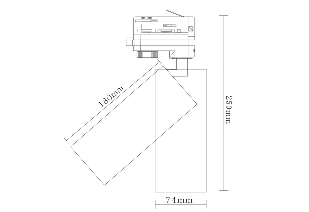 Светодиодный светильник для трехфазной шины, 20Вт