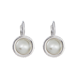 "Аляска" серьги в серебряном покрытии из коллекции "Жемчужная" от Jenavi с английским замком