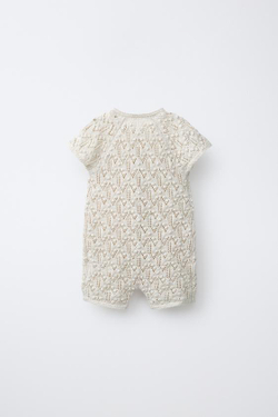 ZARA КОМБИНЕЗОН КРУПНОЙ ВЯЗКИ, СВЕТЛО-БЕЖЕВЫЙ