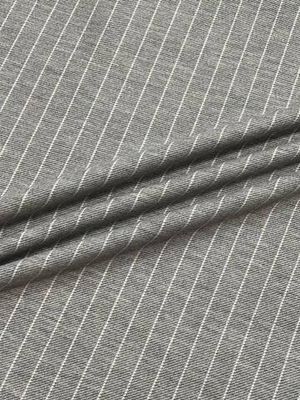 Трикотаж шерсть с хлопком Eleventy серый в белую полоску