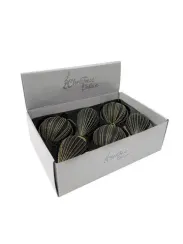 Набор винтажных стеклянных украшений Гротеск 100 мм., черный с золотом, 6 шт., Christmas DeLuxe (13159)