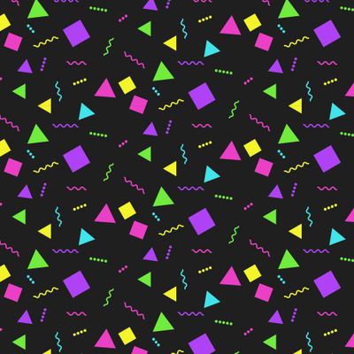 Разноцветный геометрический узор на чёрном фоне