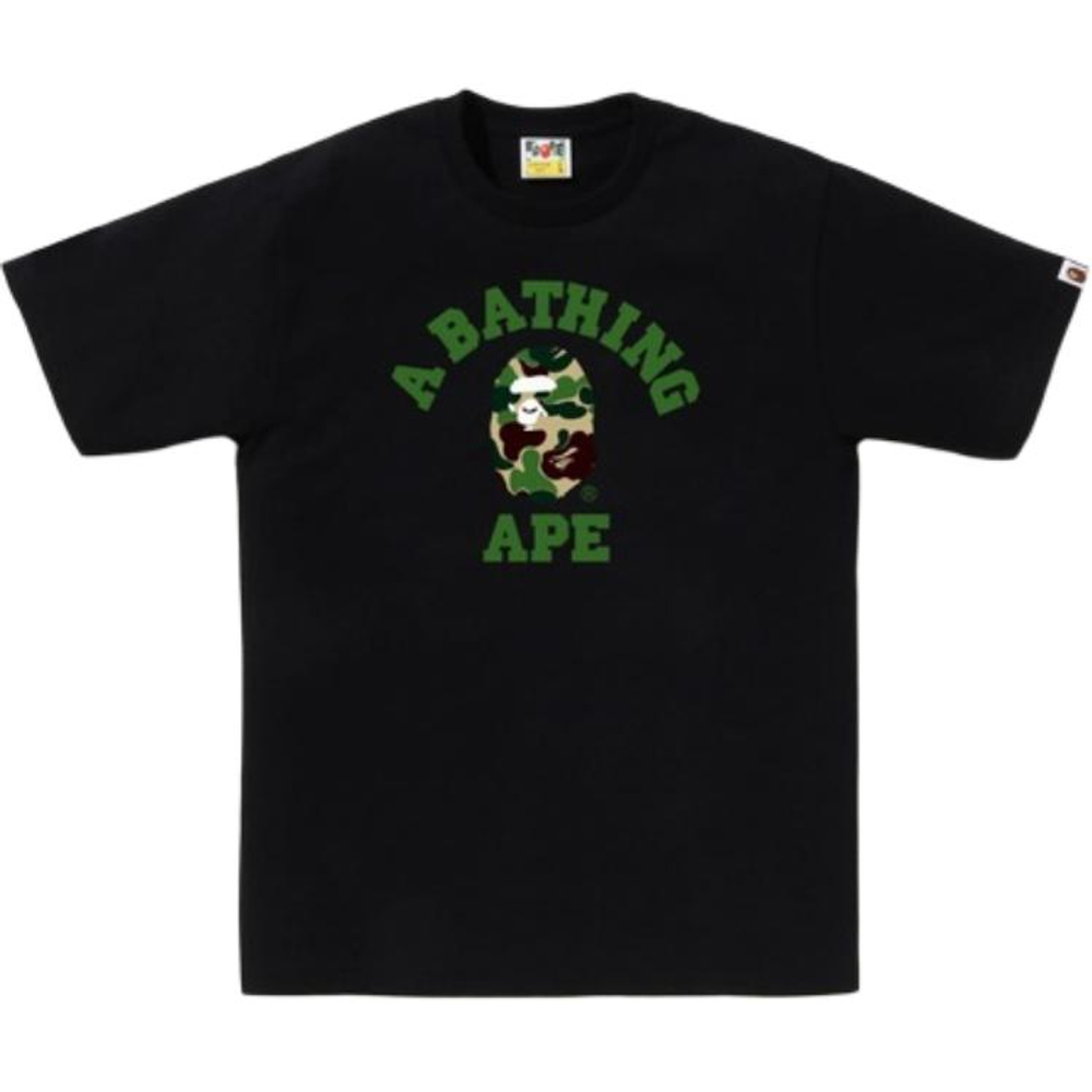 A Bathing Ape Abc Camo College Tee Ss25 черный зеленый