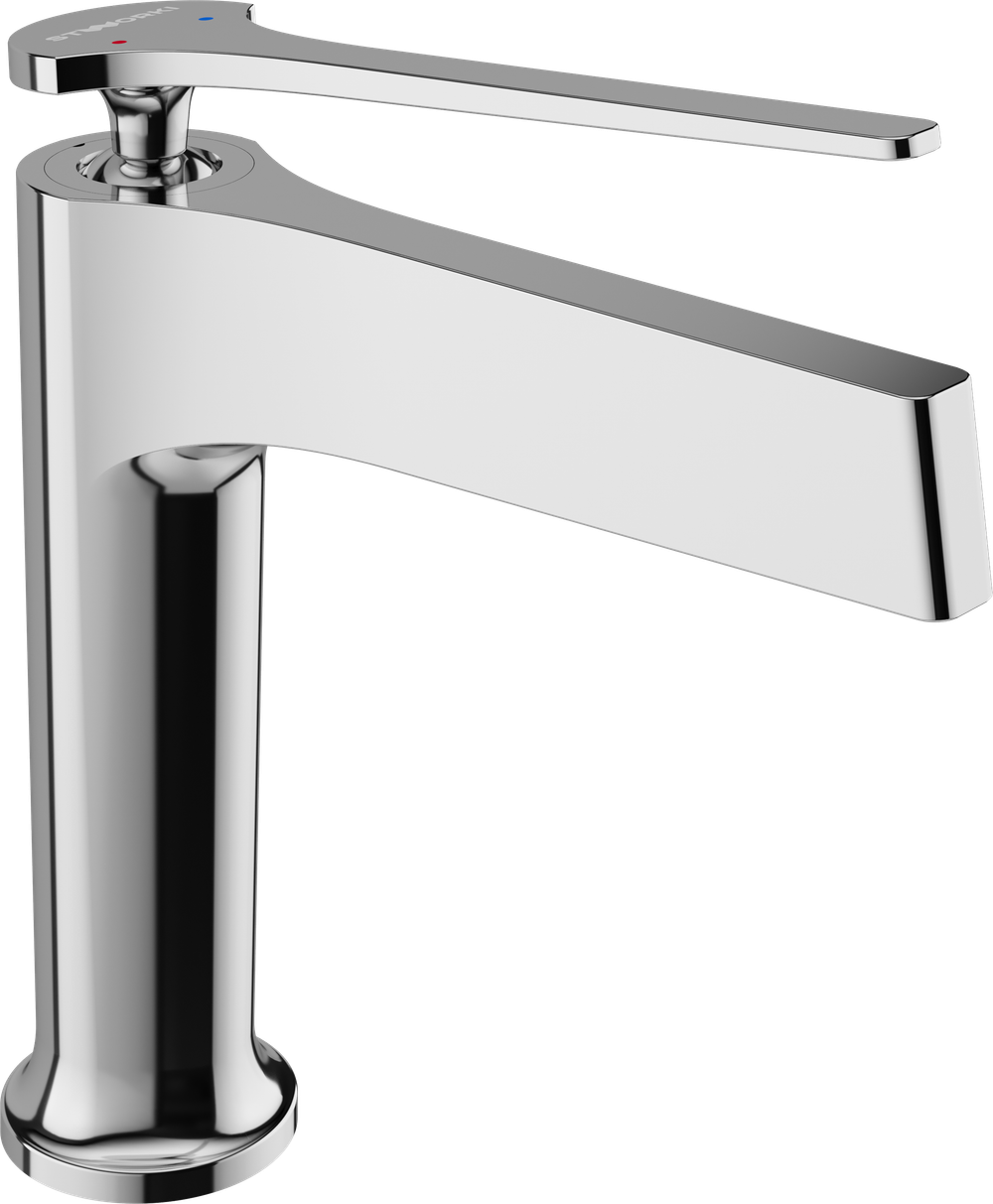 Смеситель для раковины STWORKI Аулум S06010CR + донный клапан SD-001CR хром