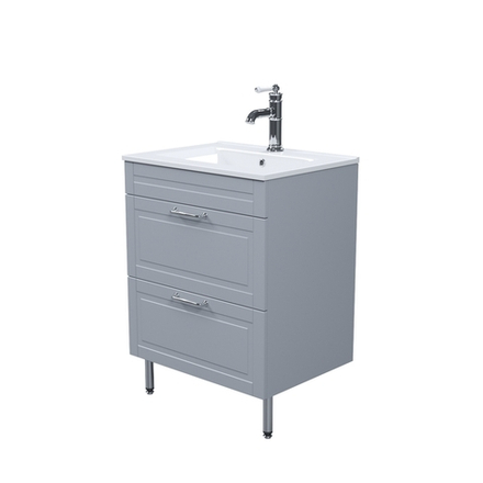 Тумба с умывальником IDDIS Oxford, напольная, 60 см, светло-серый, OXF60L0i95K