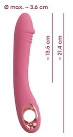 Розовый тонкий вибратор для точки G Slim G-Spot Rose - 21,4 см. (Цвет: розовый)
