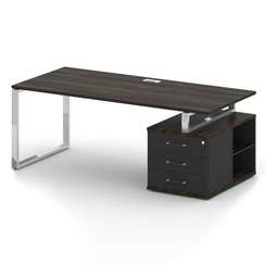 Shift Стол руководителя с опорной тумбой, правый SK.SRT-200 (R) Дуб Мали/Антрацит 2000*904*753