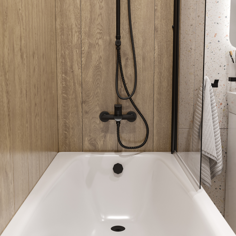 Смеситель для ванны с душем STWORKI Копенгаген S42100BK матовый черный