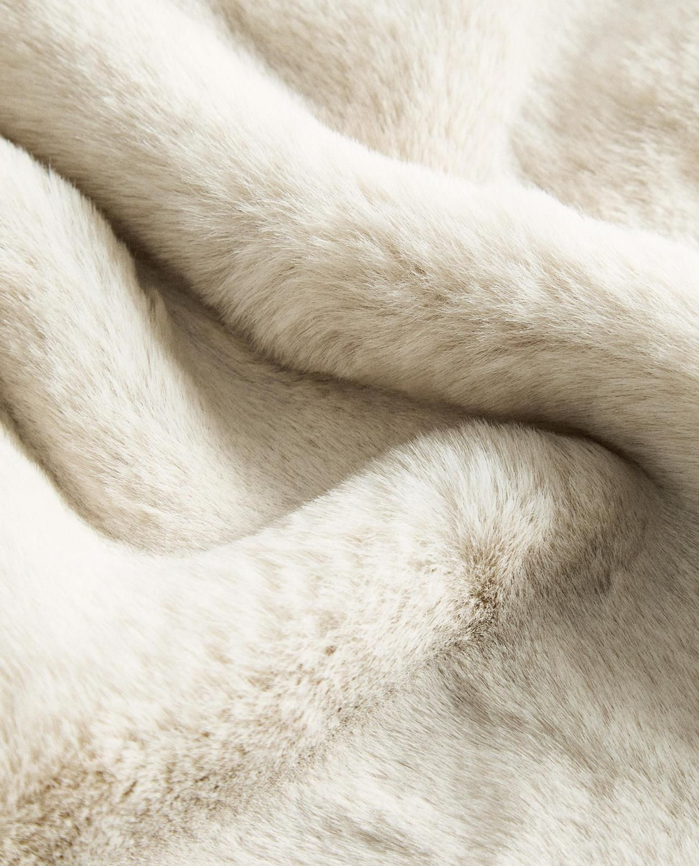 Zara Home - Меховой плед, белый, 140x190 см