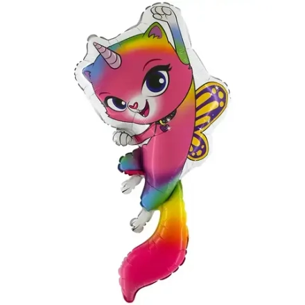 Шар (35"/89CM) ФИГУРА Кот-единорог с крыльями. Г5