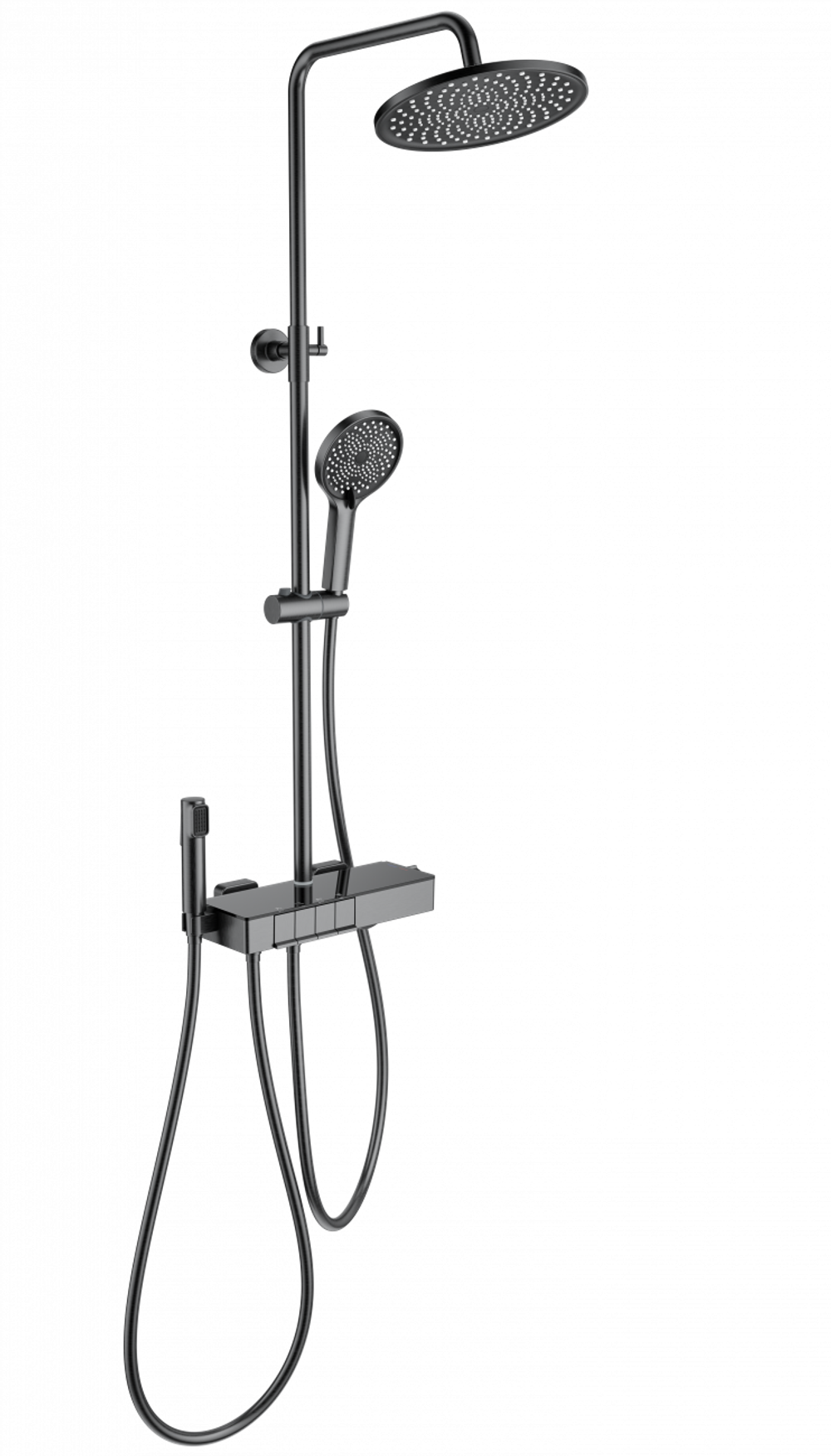 Душевая система с термостатом WONZON & WOGHAND MUSE Forte, Темный графит (WW-B3580-BGG)