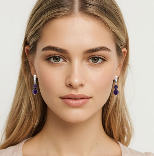 Серьги с аметистом с-0832