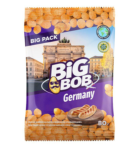 АРАХИС BIG BOB ВКУС ГЕРМАНИИ ХРУСТЯЩИЙ СО ВКУСОМ КОЛБАСОК 80ГР