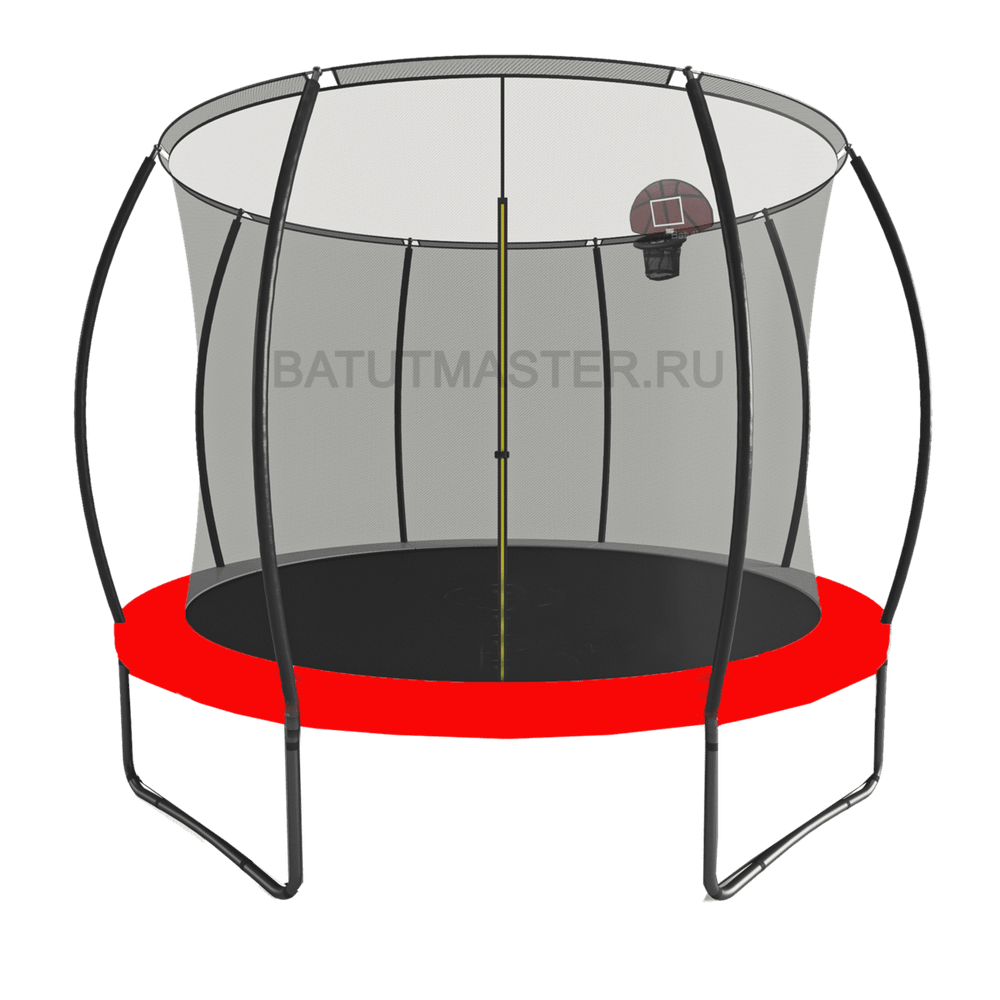 Батут детский с сеткой и баскетбольным кольцом диаметр 14 фт