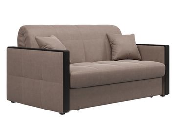 Диван Лион 1,2 - Велютто/Velutto  22 коричневый/накладка венге