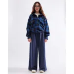 Рубашка БИЧ с шерстью клетка синяя