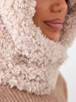 Капор зимний вязаный капюшон на флисе