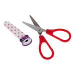 Ножницы детские с пластиковым чехлом "Животные" с резин. игрушкой блистер