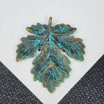 Лист подвеска, 35×40мм, античная бронза, штучно