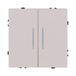 Выключатель 2-клавишный 10А/250В с LED подсветкой, кашемир матовый Kollinger Eclipse EC-010CM