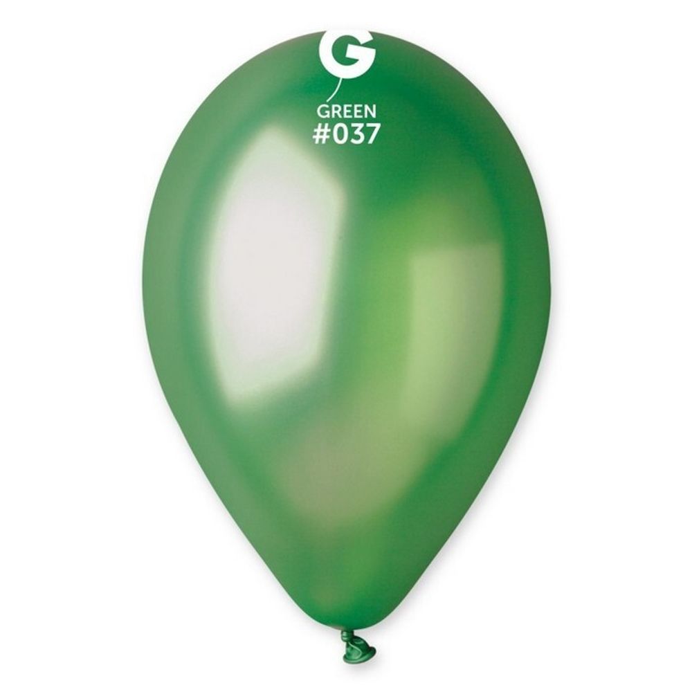 Воздушные шары Gemar, цвет 037 металлик, зелёный, 100 шт. размер 10&quot;