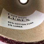 COTTON LUREX, 95% хлопок, 5% люрекс; 400м/100гр. Шнурок Бордовый, люрекс золото
