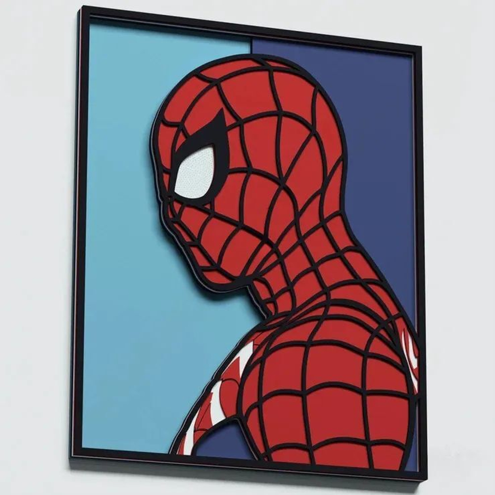 3D Картина по номерам из дерева Человек-паук, 23x30 см