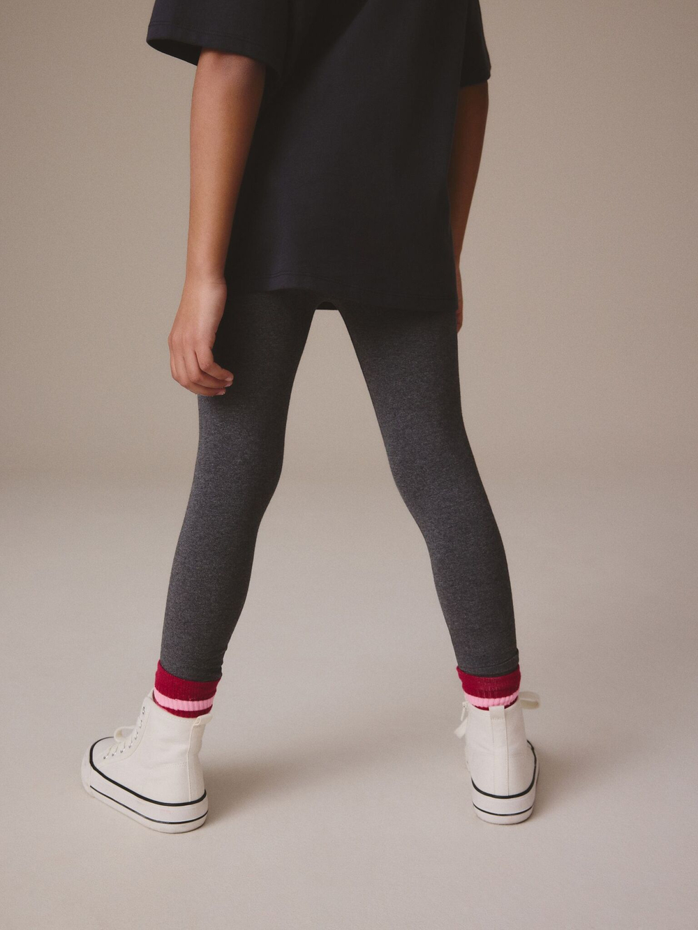 Легинсы с обычной посадкой для девочки Next 933-065, 3 шт., Темно-серый